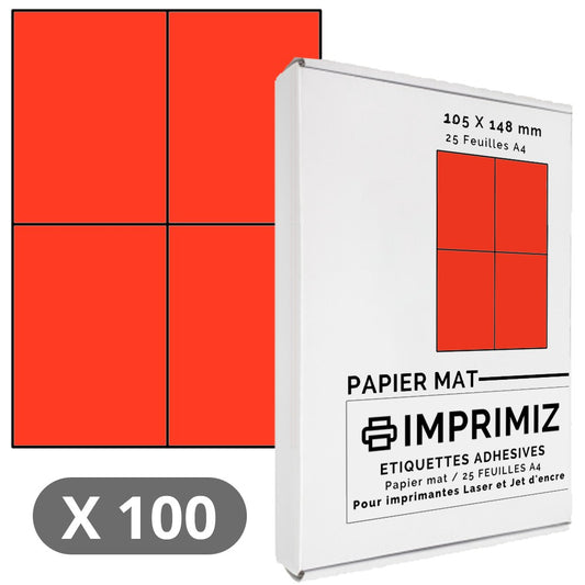 Étiquettes adhésives blanches pour imprimantes A4 99.1x93.1mm Étiquettes adhésives blanches pour imprimantes A4 99.1x93.1mm